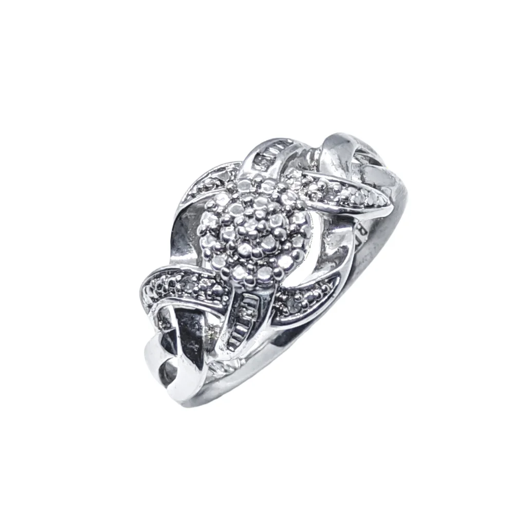 White Gold Plated Ring with MALEE Diamonds